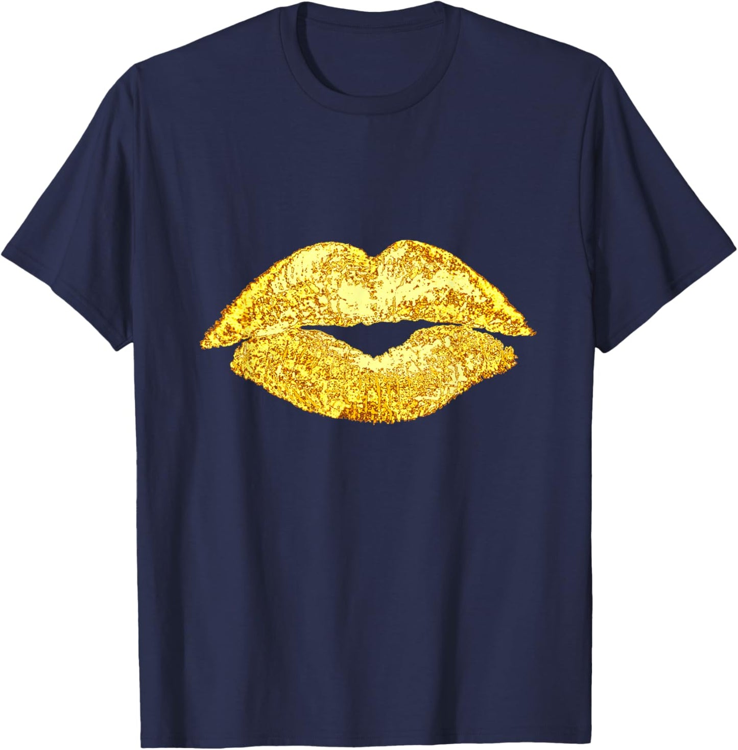 Sexy Women Graphic Lips, Women Illustration Graphic Lips T-Shirt - T-Shirt | Navy