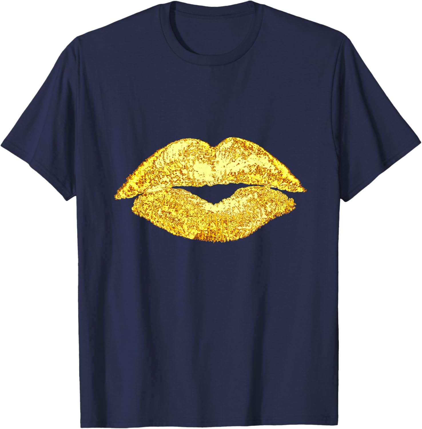 Sexy Women Graphic Lips, Women Illustration Graphic Lips T-Shirt - T-Shirt | Navy