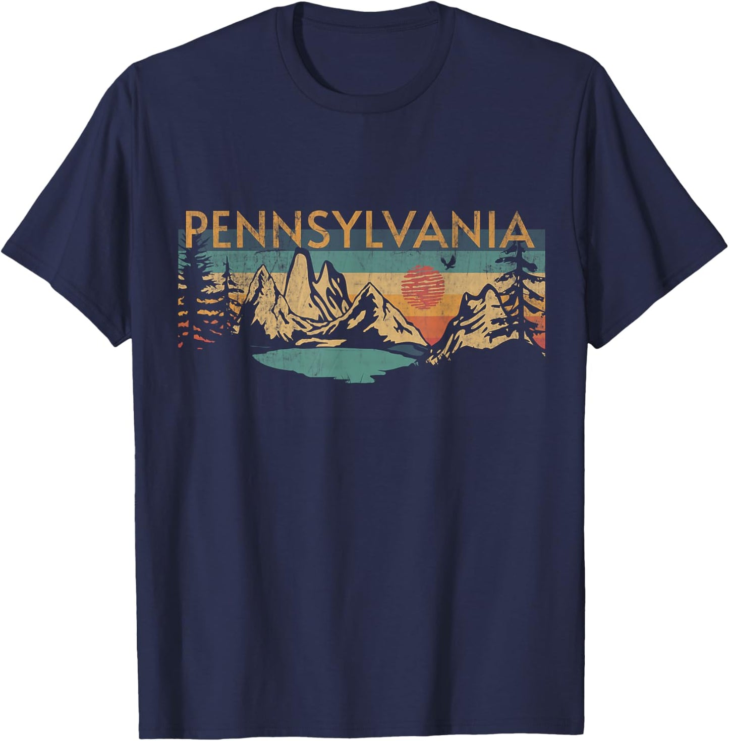 Pennsylvania , Small, Black T-Shirt - T-Shirt | Navy