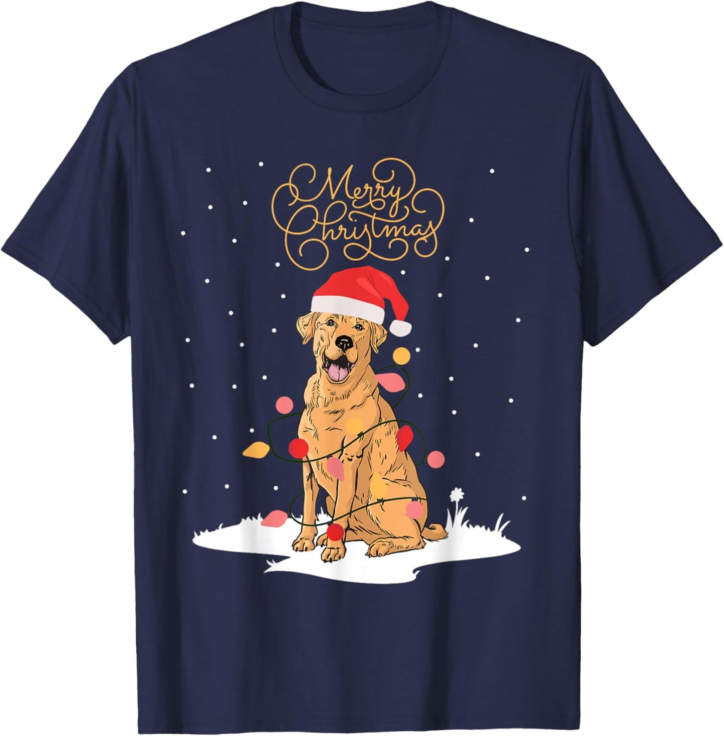 Labrador Retriever Merry Christmas Lab Xmas Labbi Christmas T-Shirt - T-Shirt | Navy