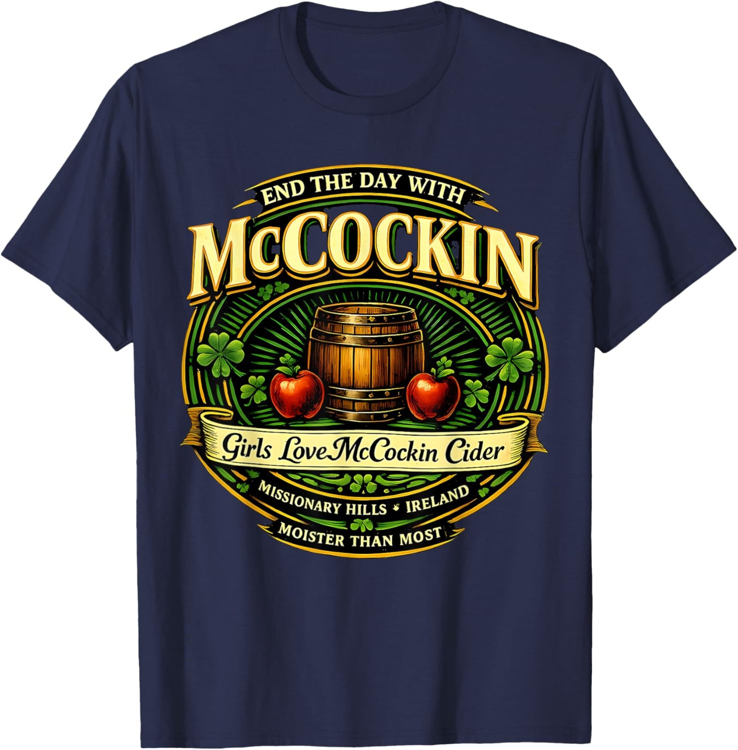 Vintage McCocking Cider Men Women T-Shirt - T-Shirt | Navy