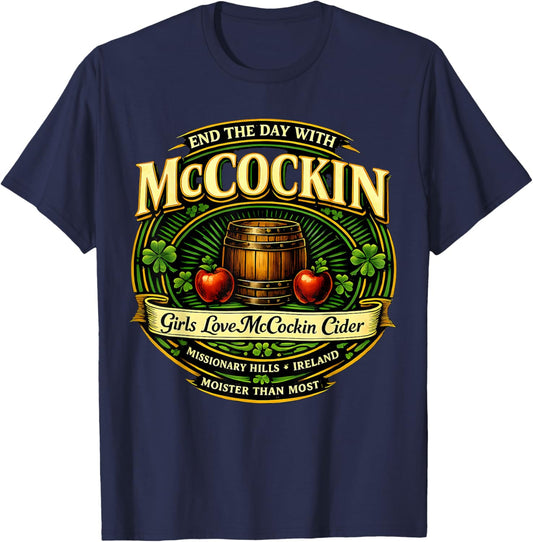 Vintage McCocking Cider Men Women T-Shirt - T-Shirt | Navy