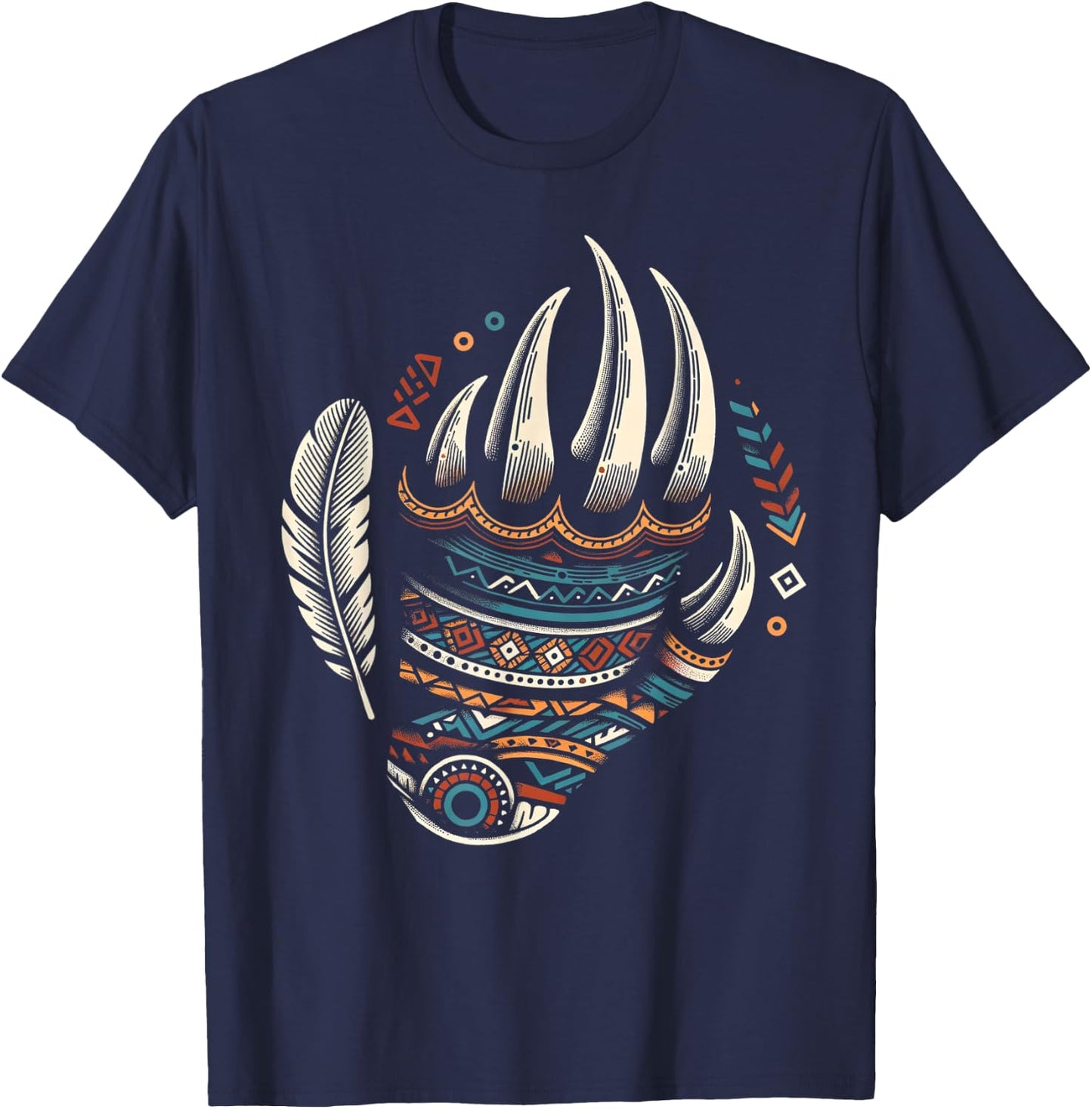 Native Heritage Month Proud Native American Bear Claws T-Shirt - T-Shirt | Navy