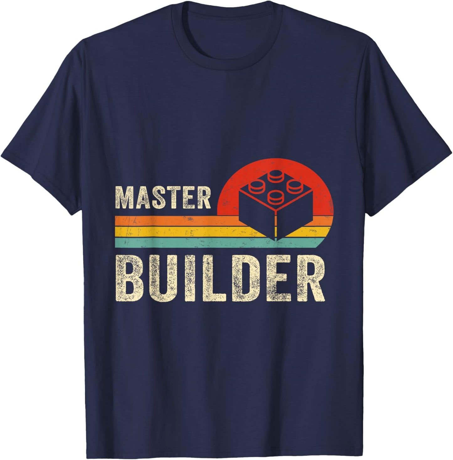 Master Builder Funny Building Blocks for Kids and Adults T-Shirt - T-Shirt | Navy