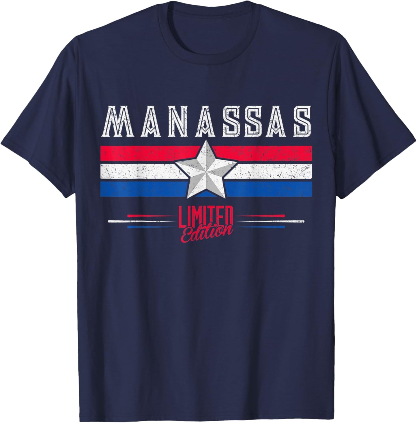 Manassas Retro Vintage Shirt Gift Women Men Kids T-Shirt - T-Shirt | Navy
