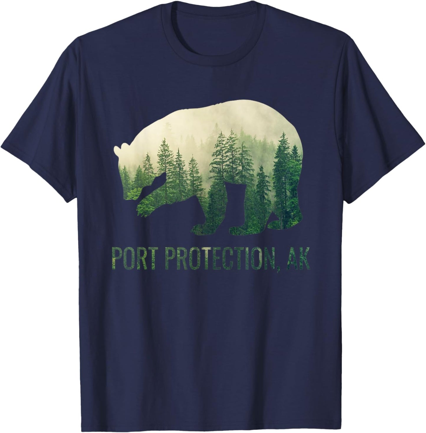 Port Protection Bear Southeast Alaska Tongass Wildlife T-Shirt - T-Shirt | Navy