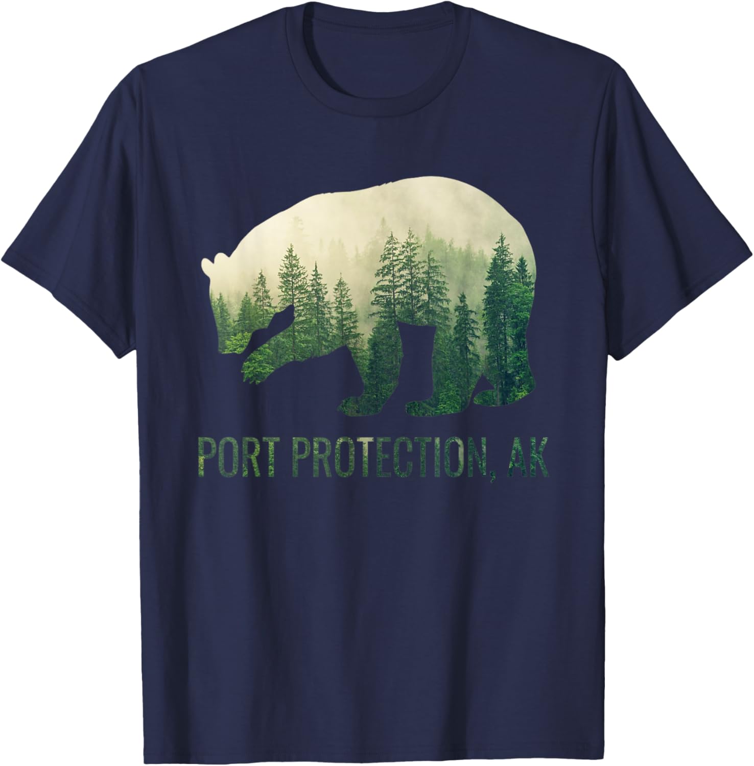 Port Protection Bear Southeast Alaska Tongass Wildlife T-Shirt - T-Shirt | Navy