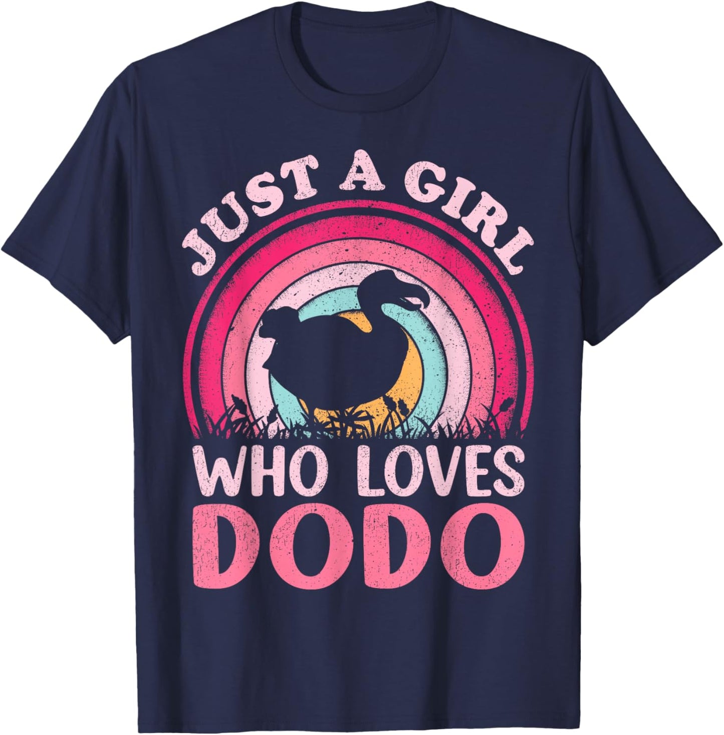 Dodo Bird Vintage Retro Just A Girl Who Loves Dodo T-Shirt - T-Shirt | Navy