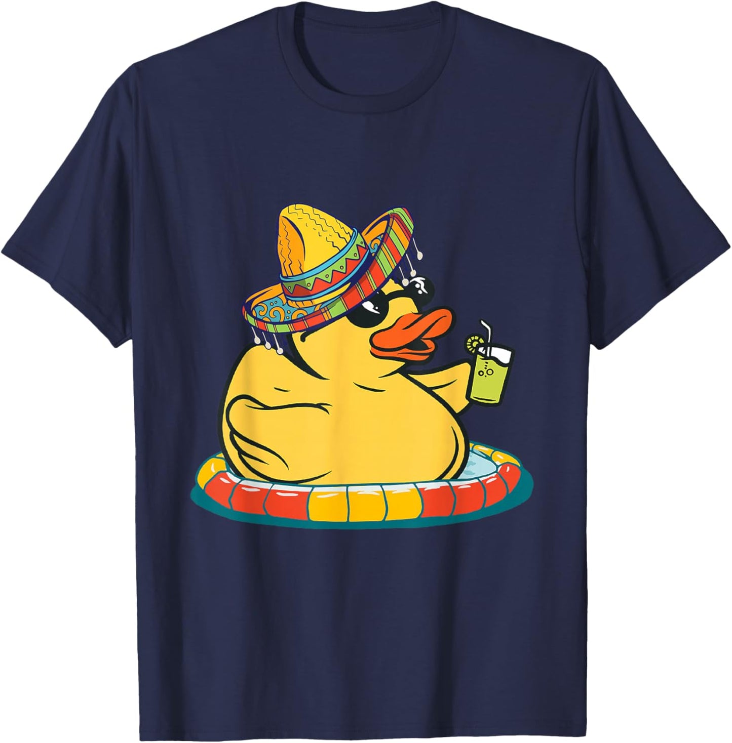 Rubber Duck Mexicano Duckling Sombrero Yellow Rubber Ducks T-Shirt - T-Shirt | Navy