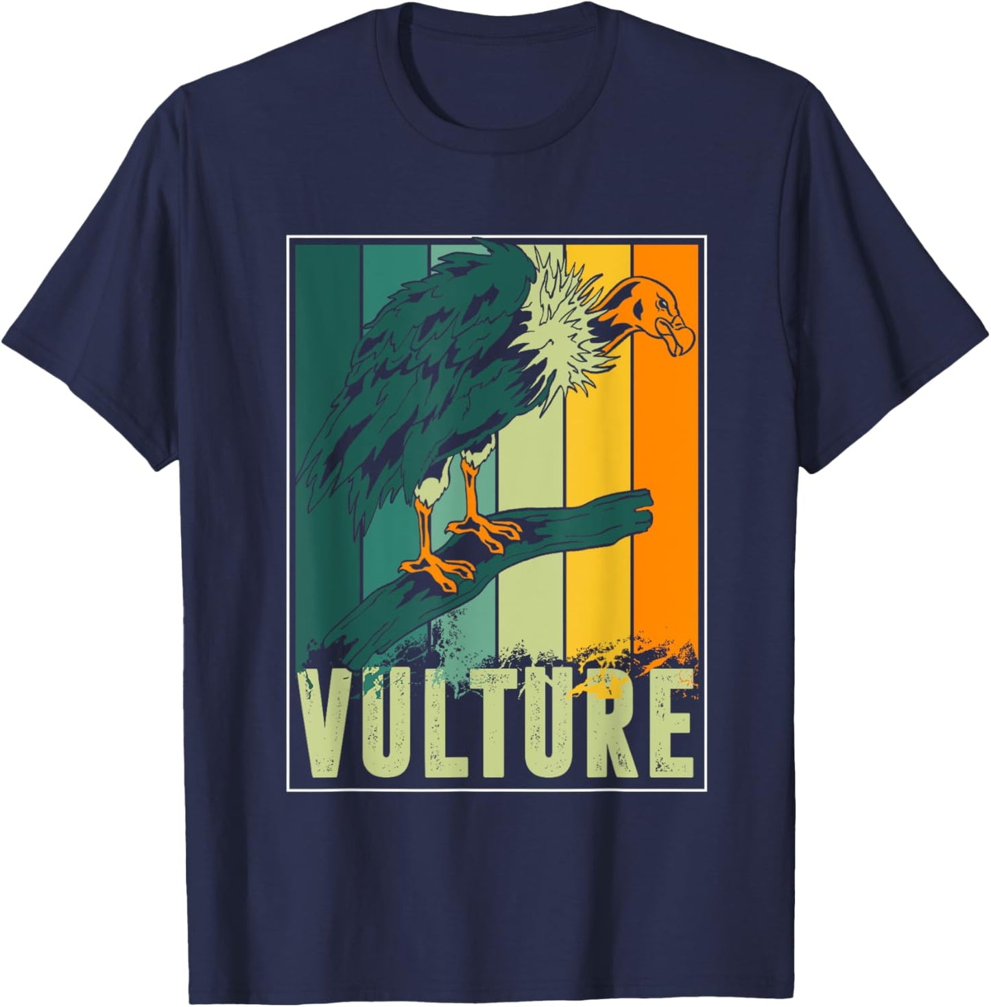 Carrion Vulture Scavenger Bird Retro Animal Vulture T-Shirt - T-Shirt | Navy