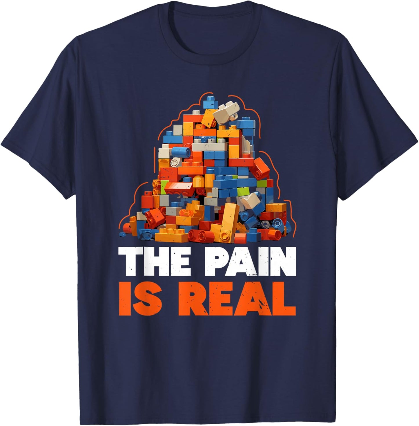 Master Builder Bricks Blocks Play Toys T-Shirt - T-Shirt | Navy