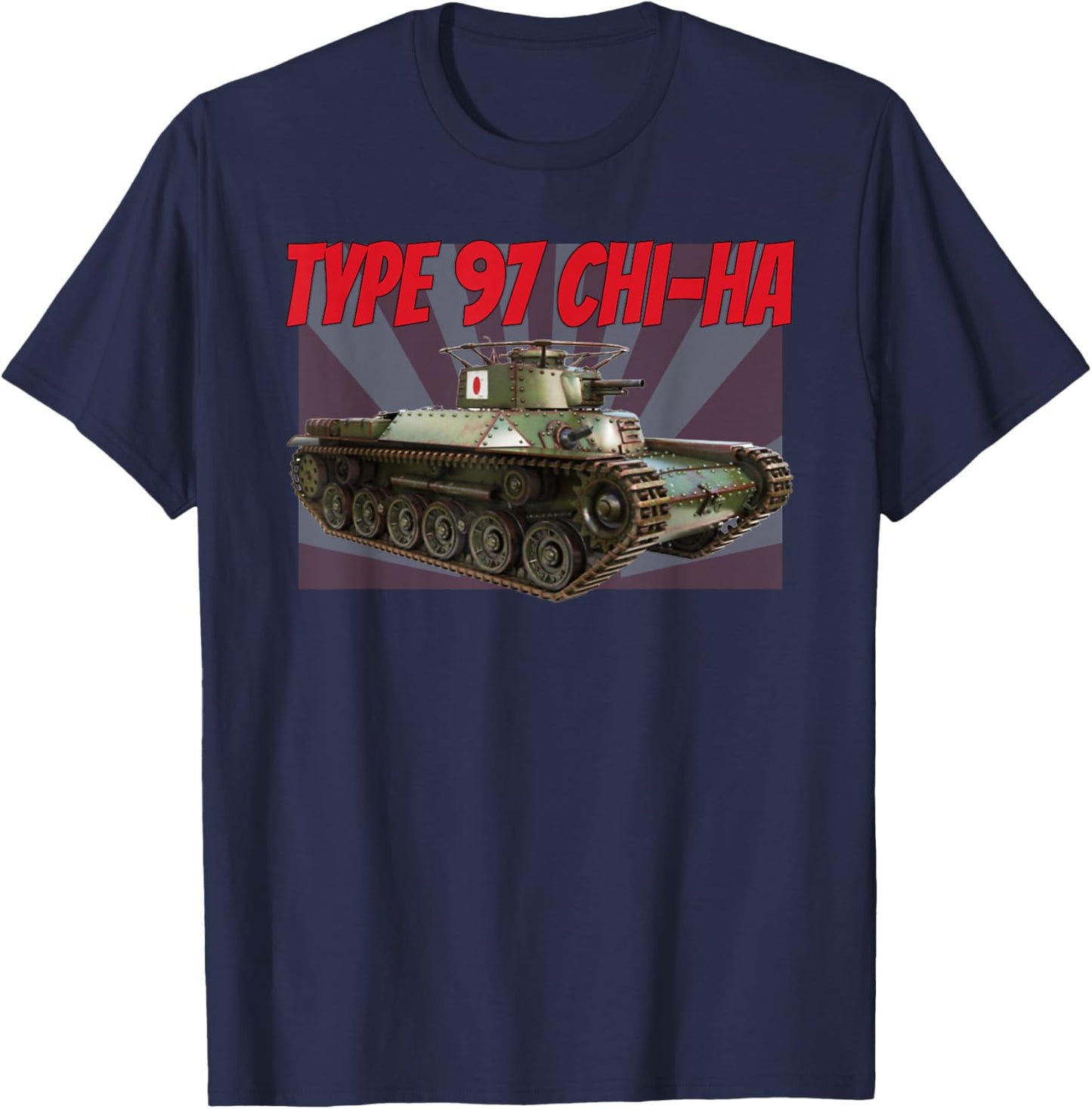 WW2 Japanese Chi Ha Type 97 Medium Tank for Boys Dad Grandpa T-Shirt - T-Shirt | Navy