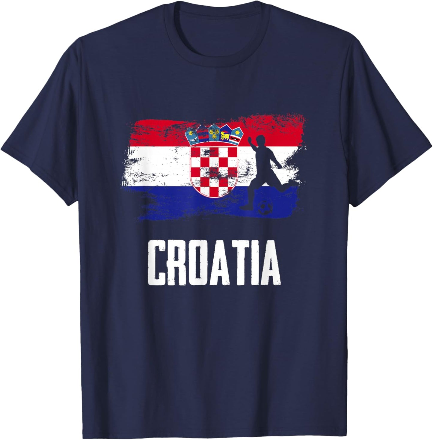 Croatia Flag Jersey Croatian Soccer Team Croatian T-Shirt - T-Shirt | Navy