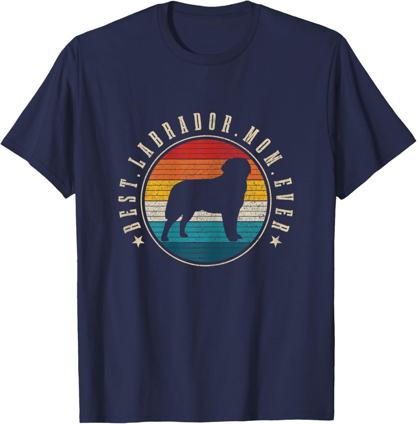 Best Labrador Mom Ever Vintage Funny Lab Dog Mom T-Shirt - T-Shirt | Navy