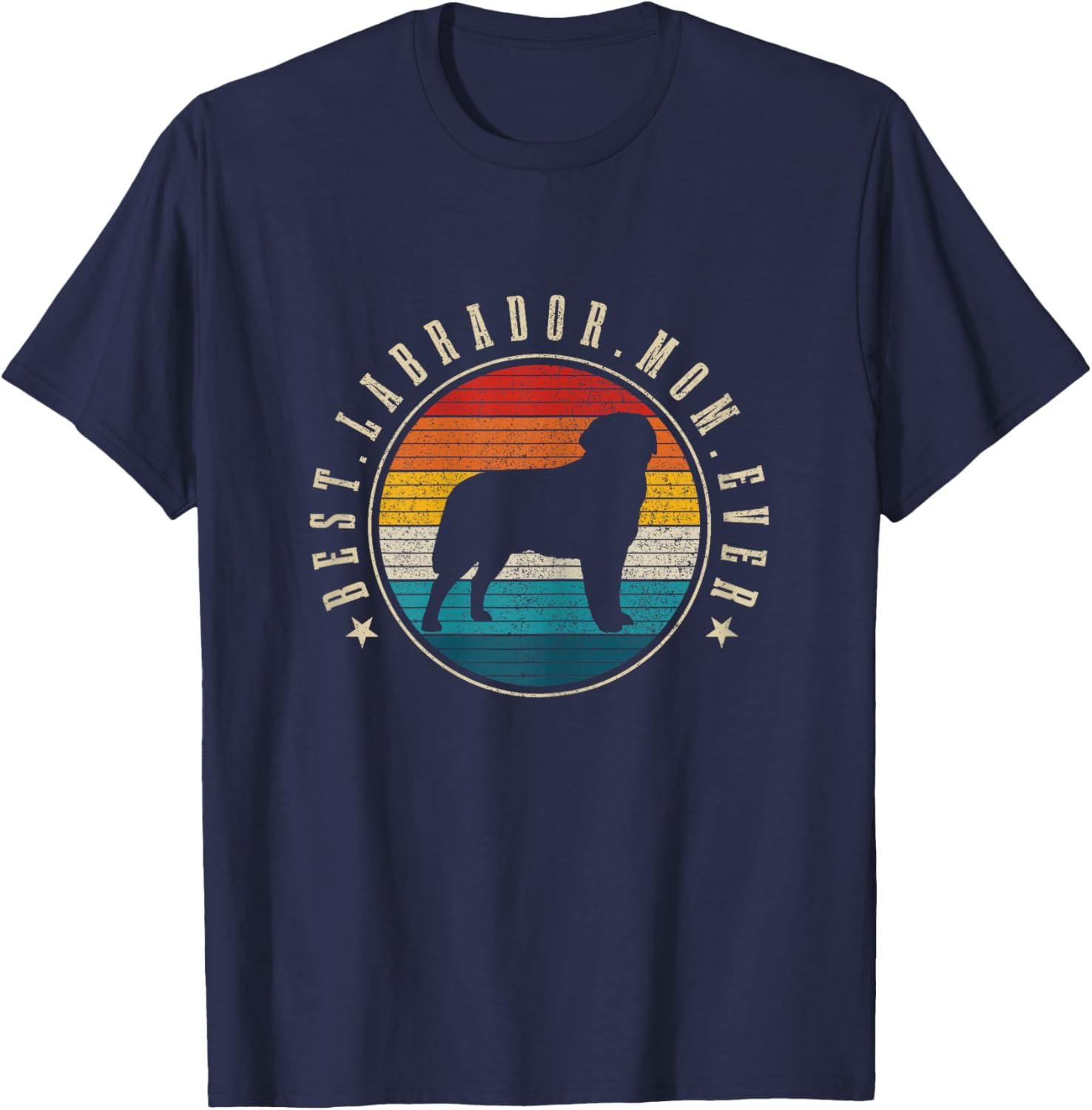 Best Labrador Mom Ever Vintage Funny Lab Dog Mom T-Shirt - T-Shirt | Navy