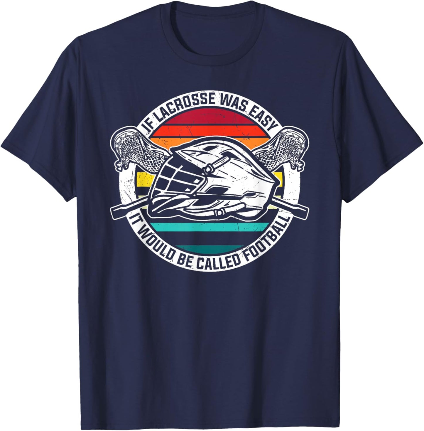 Funny Lacrosse Easy Quote Woman Boys Girls Kids Small T-Shirt - T-Shirt | Navy