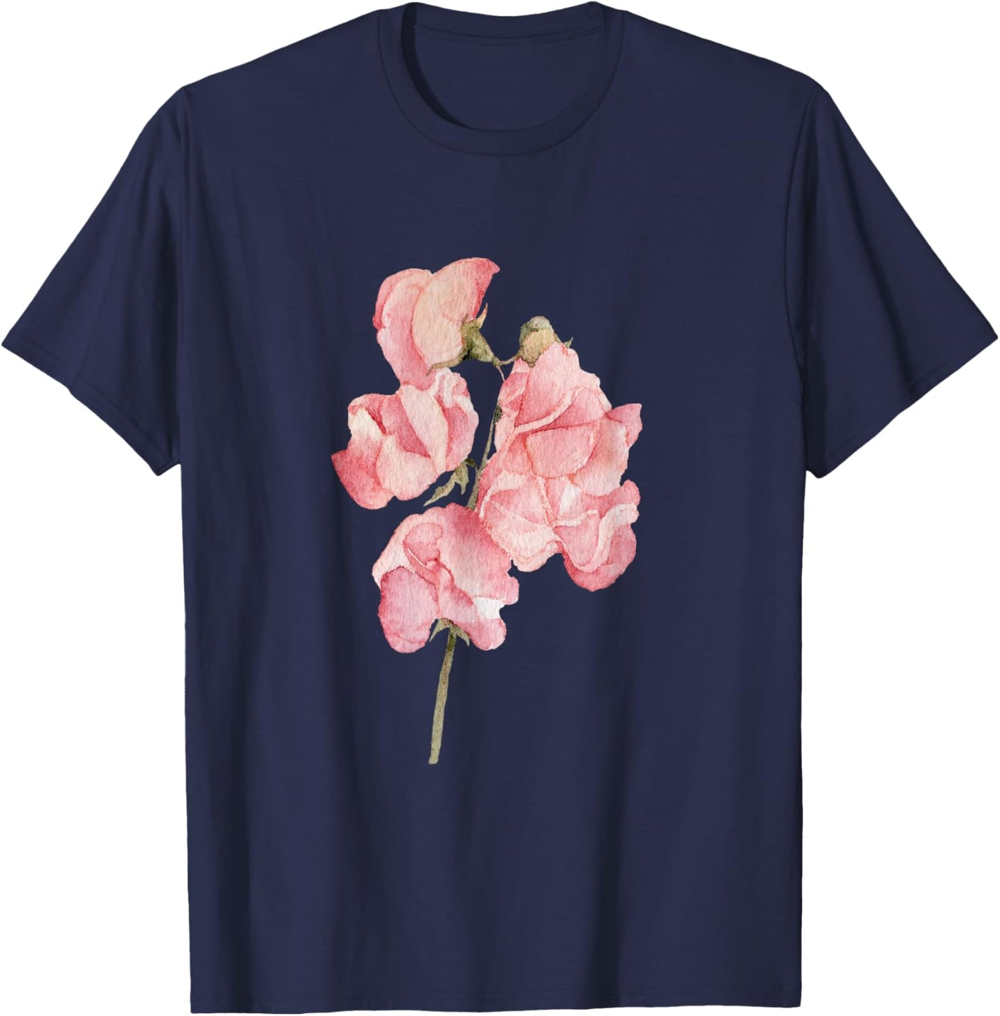 Sweet pea flower T-Shirt - T-Shirt | Navy