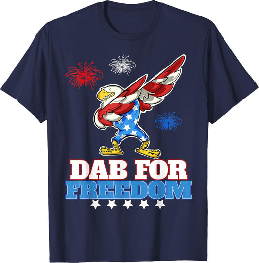 Dab for Freedom funny USA Patriotic Dabbing Eagle T-Shirt - T-Shirt | Navy