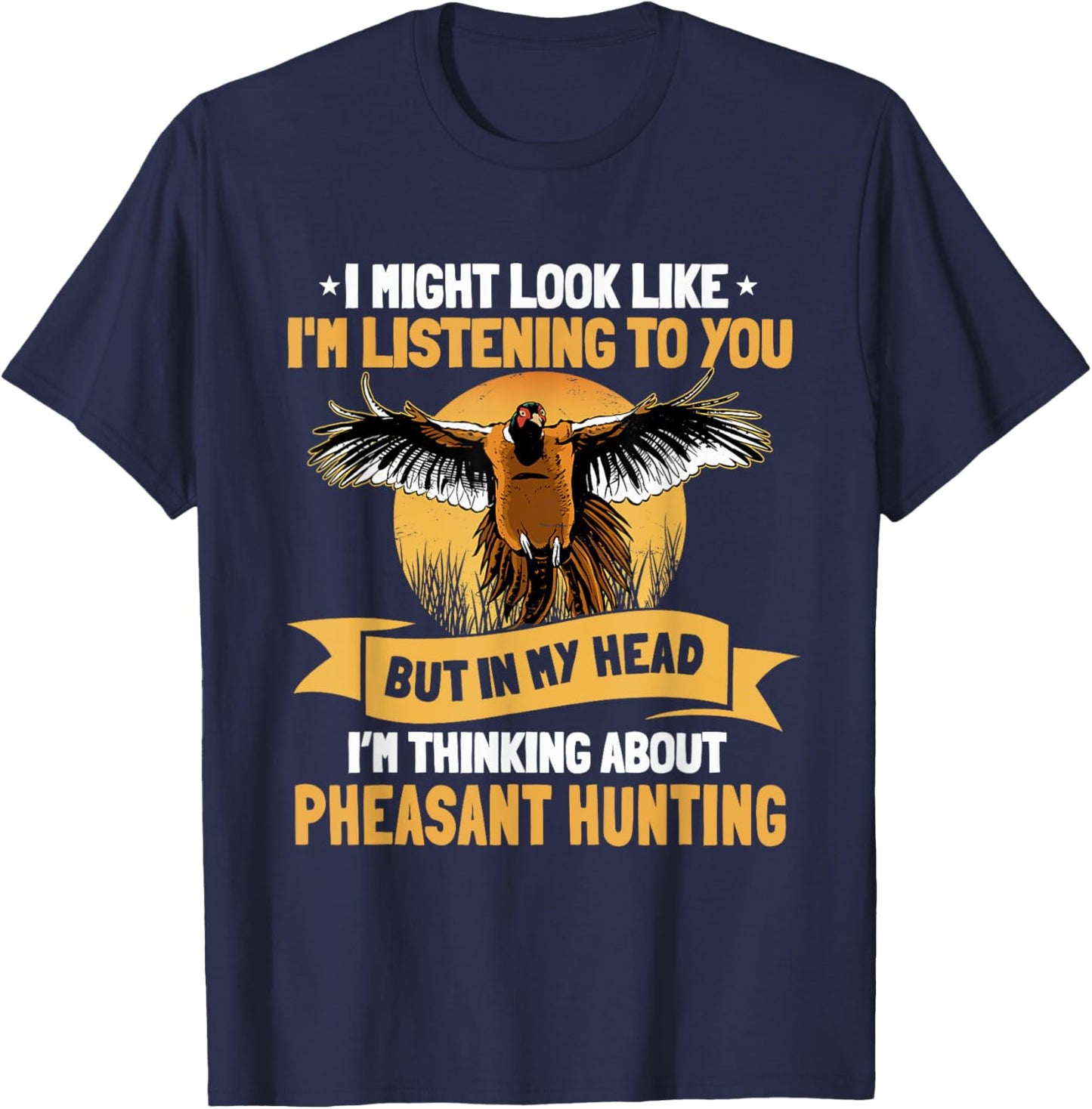 Pheasant Hunting Bird Game Activity T-Shirt - T-Shirt | Navy