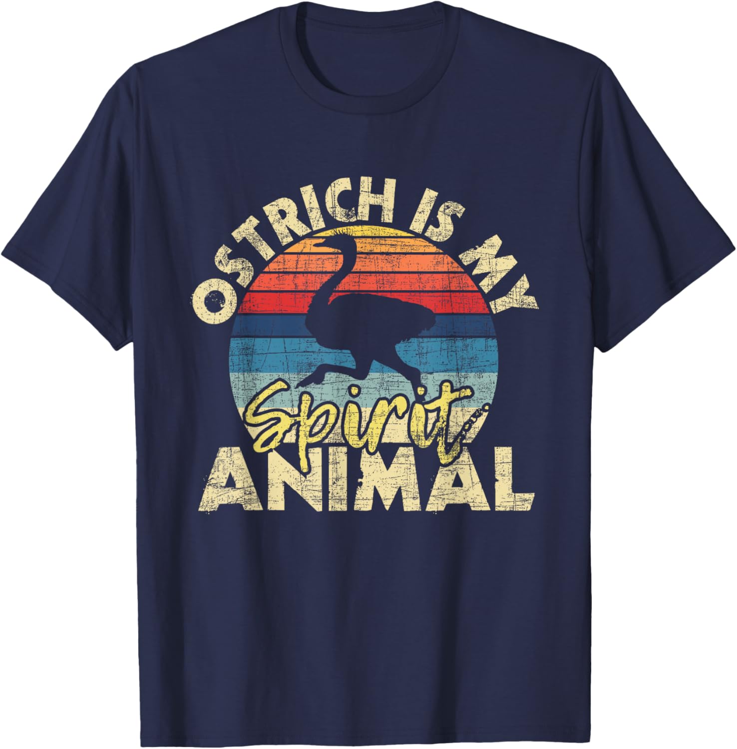 Ostrich Is My Spirit Animal - Zookeeper Animal Lover T-Shirt - T-Shirt | Navy