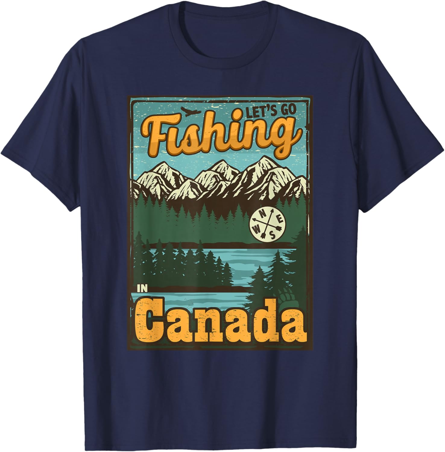 Let's go Fishing in Canada - Canada Fishing T-Shirt - T-Shirt | Navy