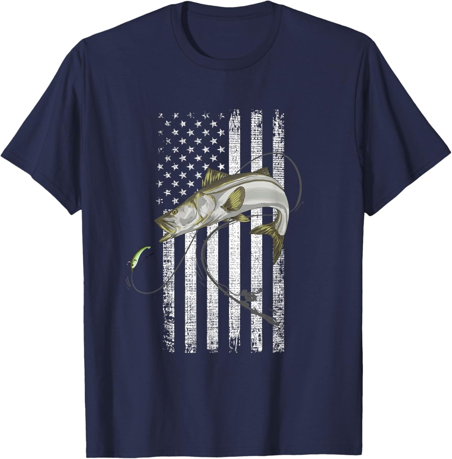 Snook fishing lure Robalo Sergeant Fish Linesider Soapfish T-Shirt - T-Shirt | Navy
