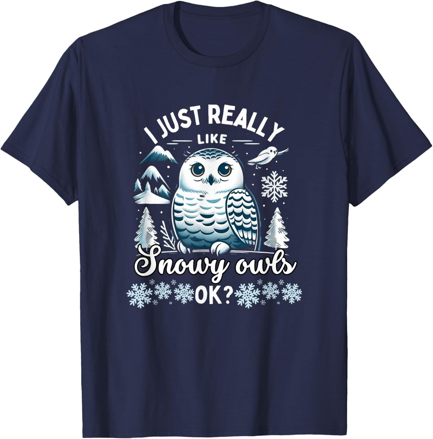 Snowy Owl Lover Snowy Owls T-Shirt - T-Shirt | Navy