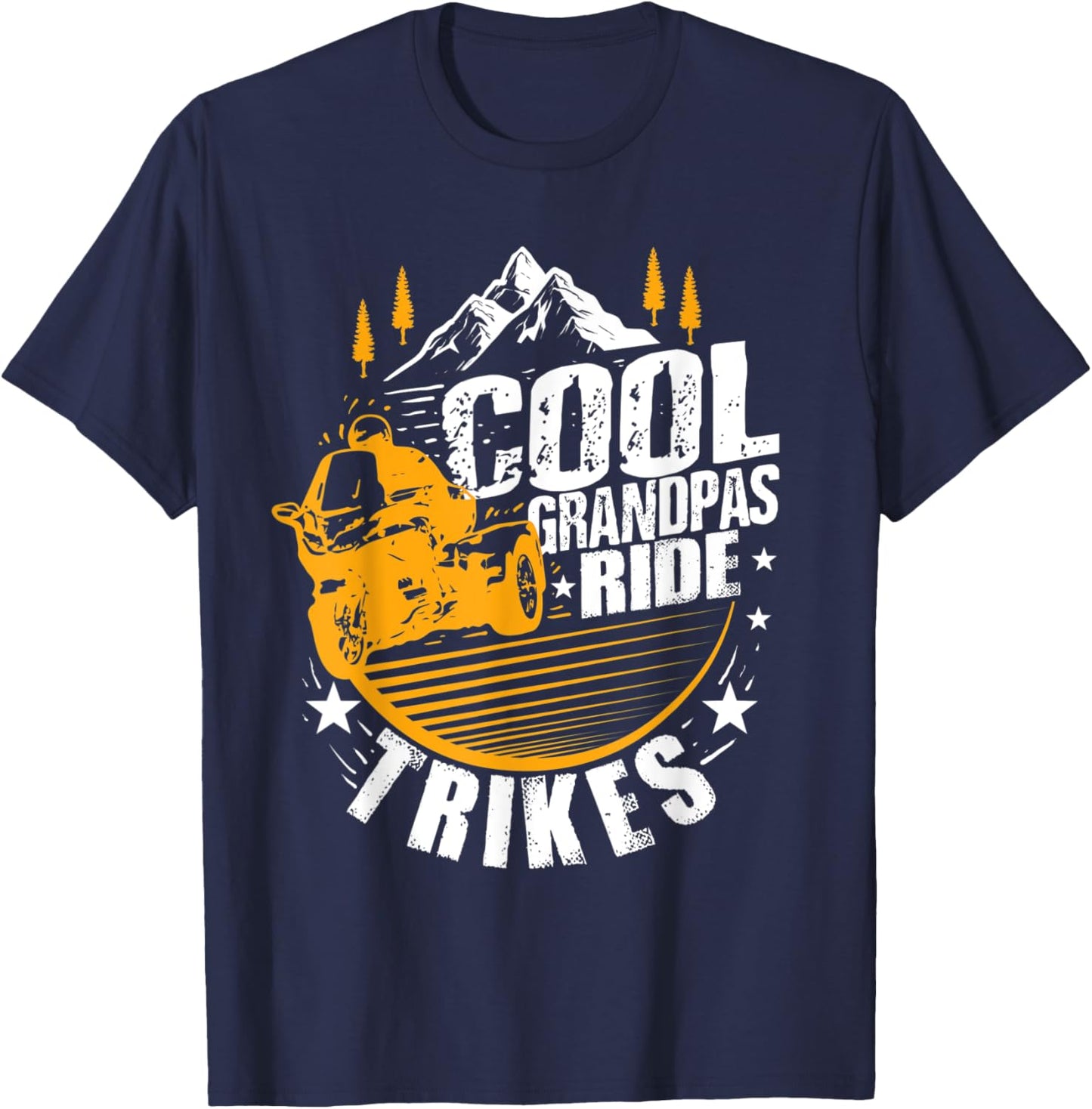 Funny Trike Rider Gift Cool Grandpas Ride Trikes T-Shirt - T-Shirt | Navy