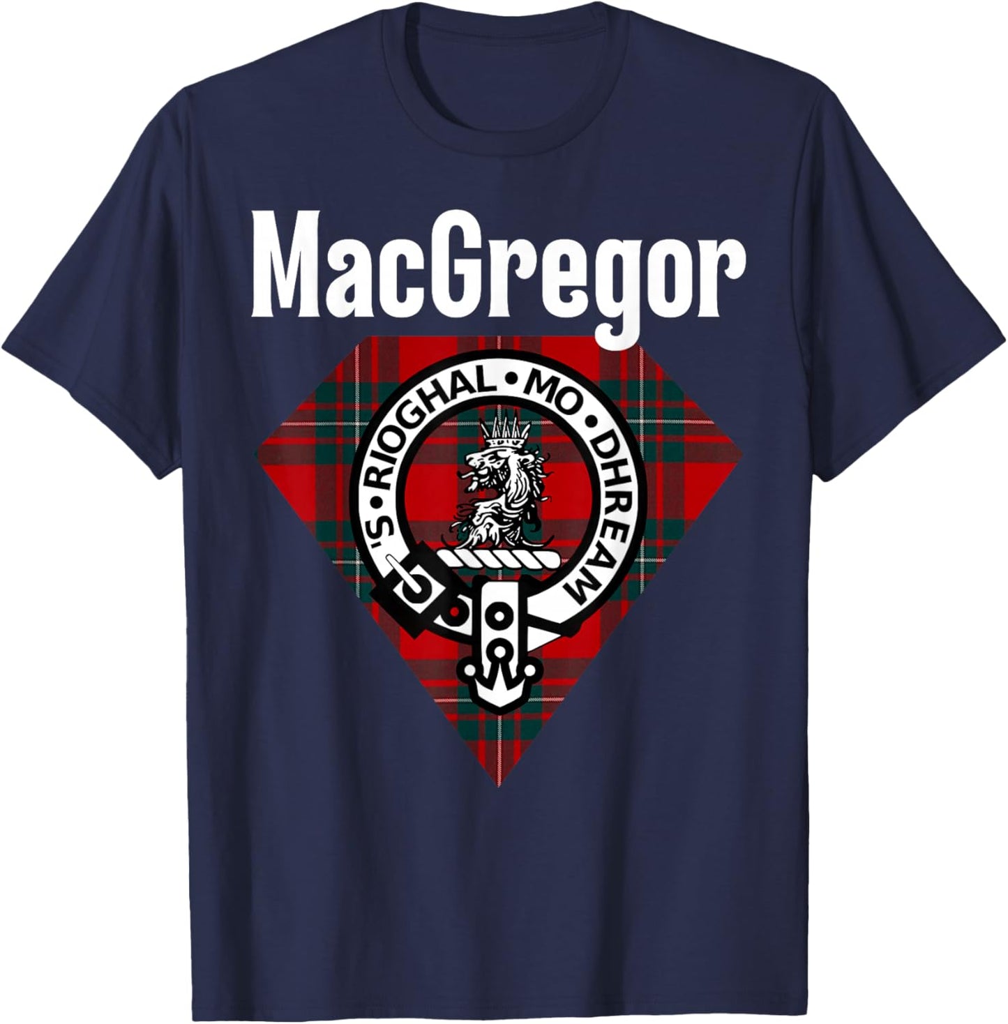 MacGregor Clan Scottish Name Coat Of Arms Tartan T-Shirt - T-Shirt | Navy