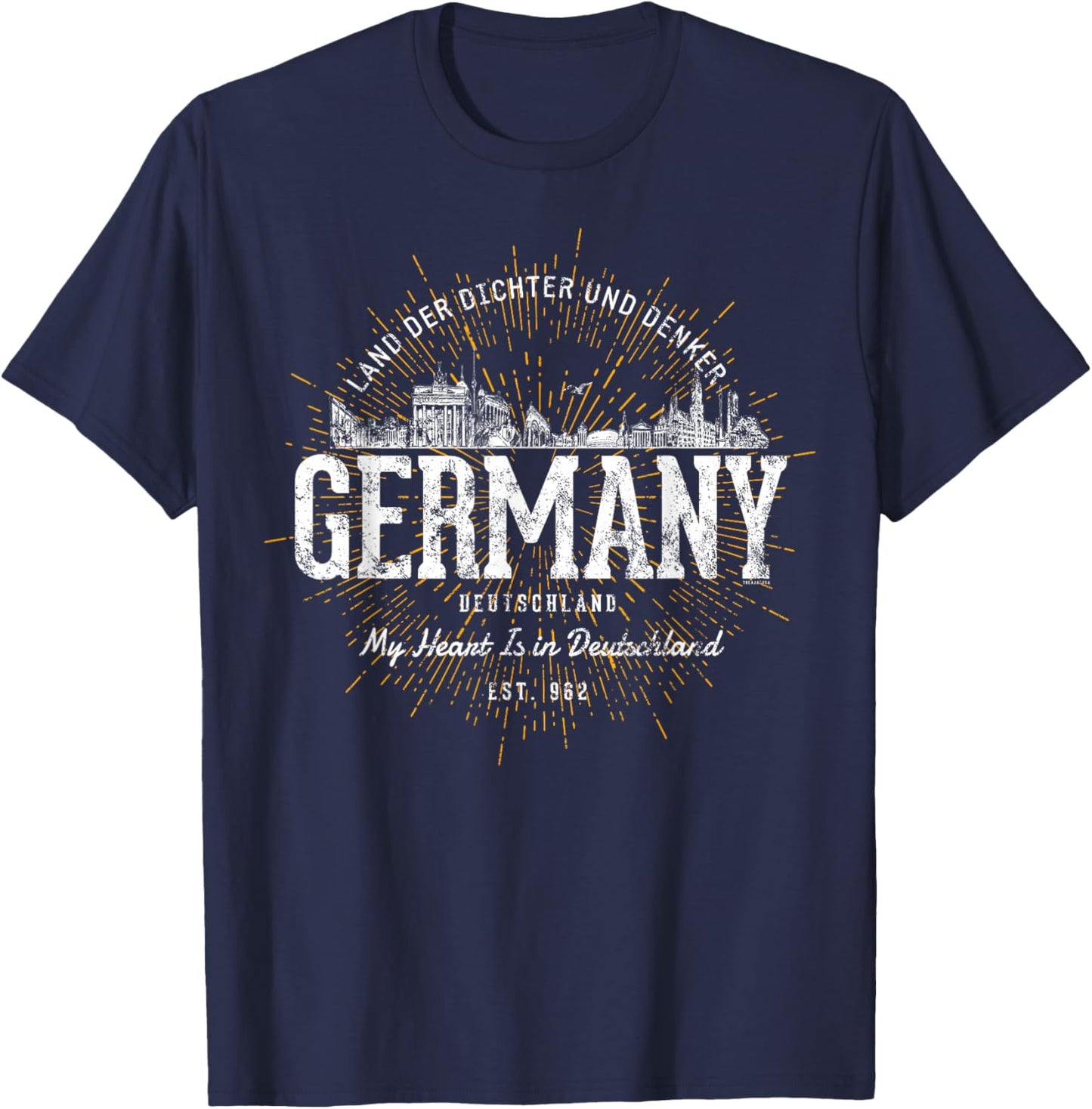 Vintage Style Retro Germany T-Shirt - T-Shirt | Navy