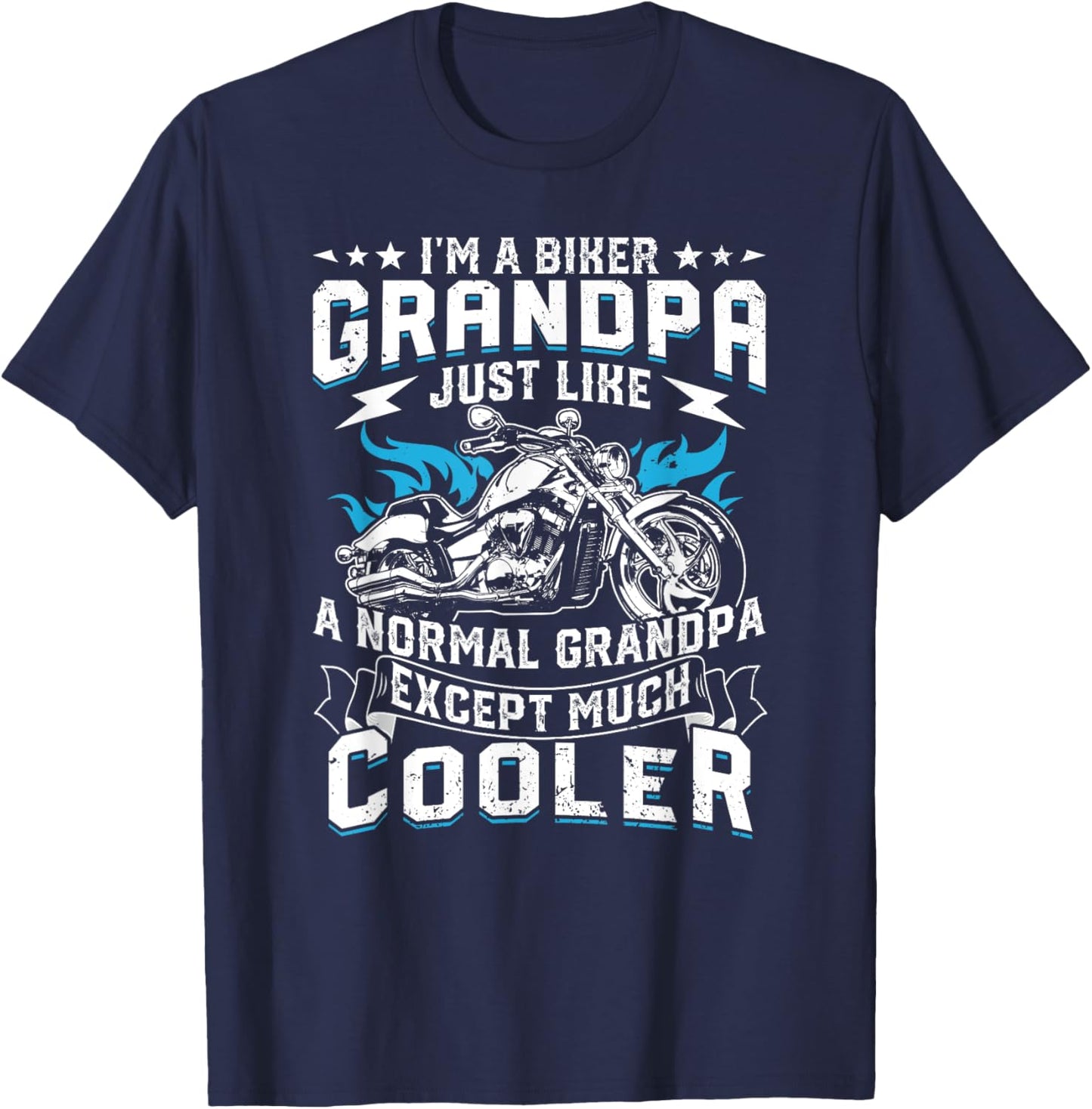 Cool grandpa motorcycle Gift T-Shirt - T-Shirt | Navy
