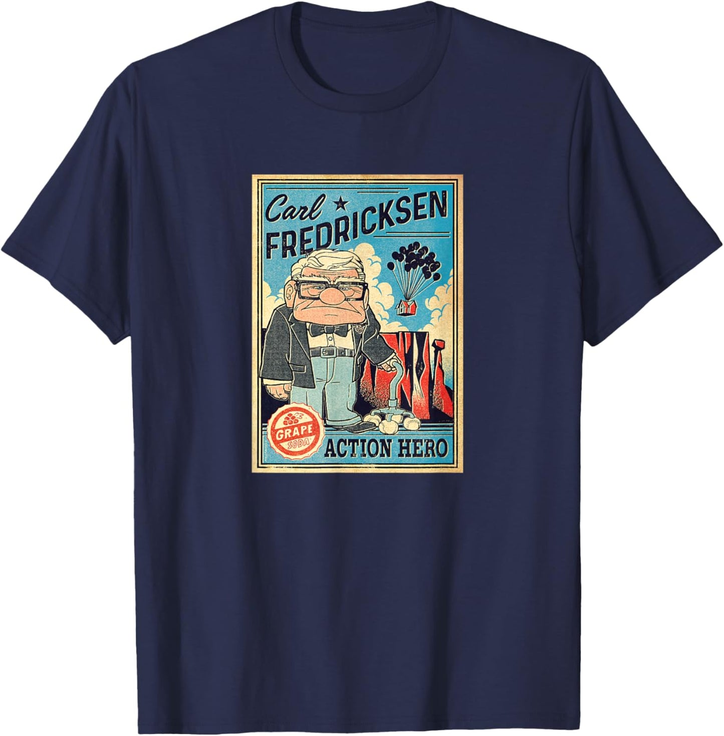 Disney Pixar: Up - Carl Acton Hero T-Shirt - T-Shirt | Navy