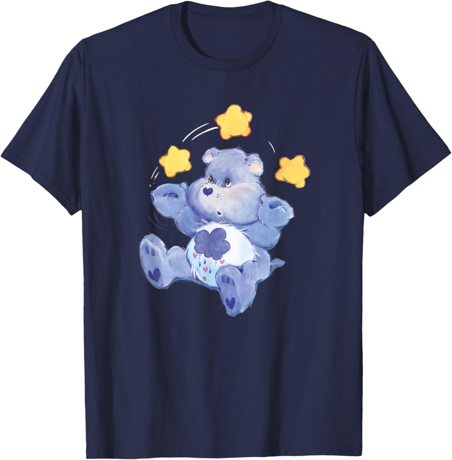 Care Bears Vintage Classic Grumpy Bear Shooting Star Juggle T-Shirt - T-Shirt | Navy