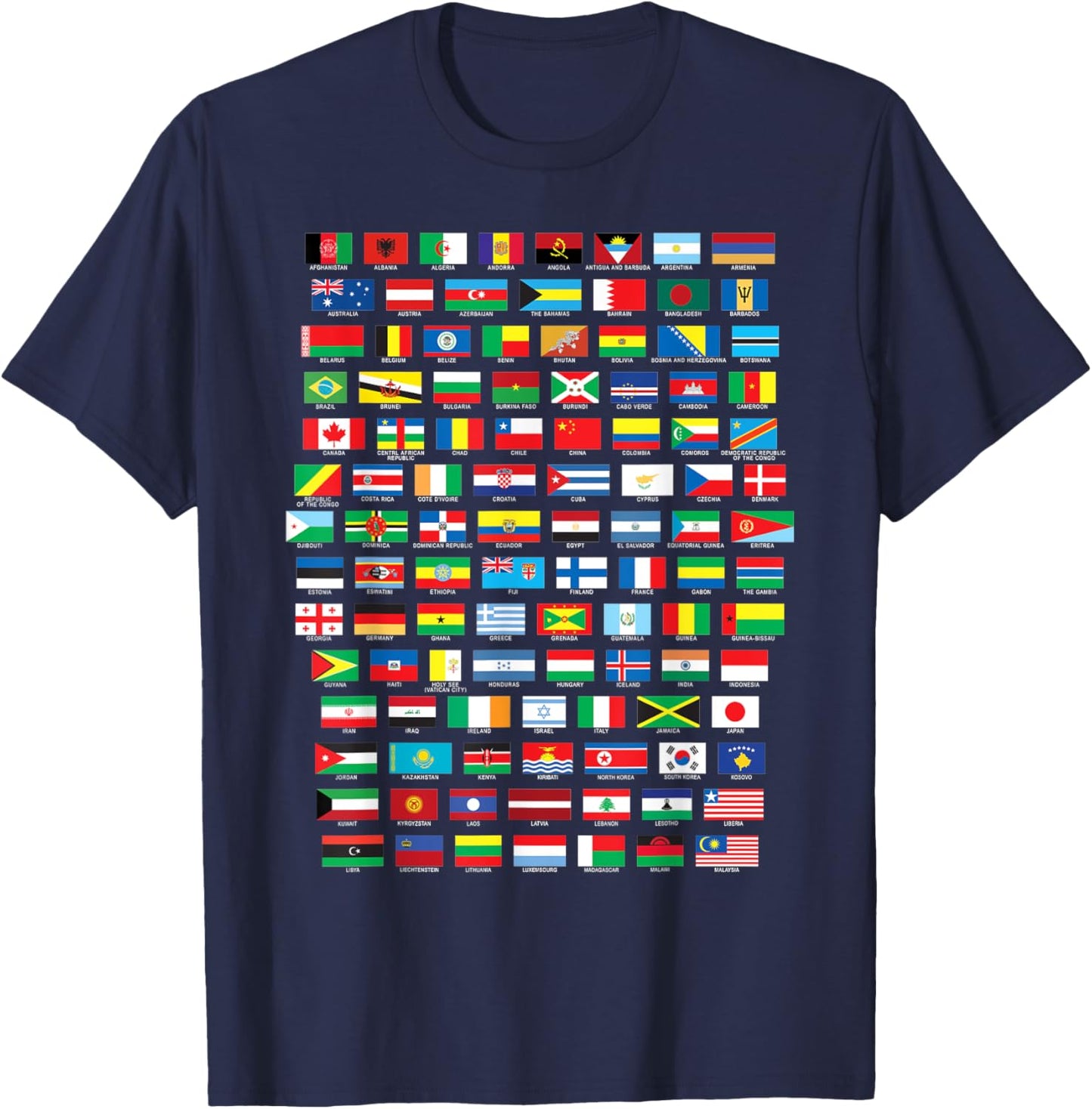 Flags of the Countries of the World International National T-Shirt - T-Shirt | Navy