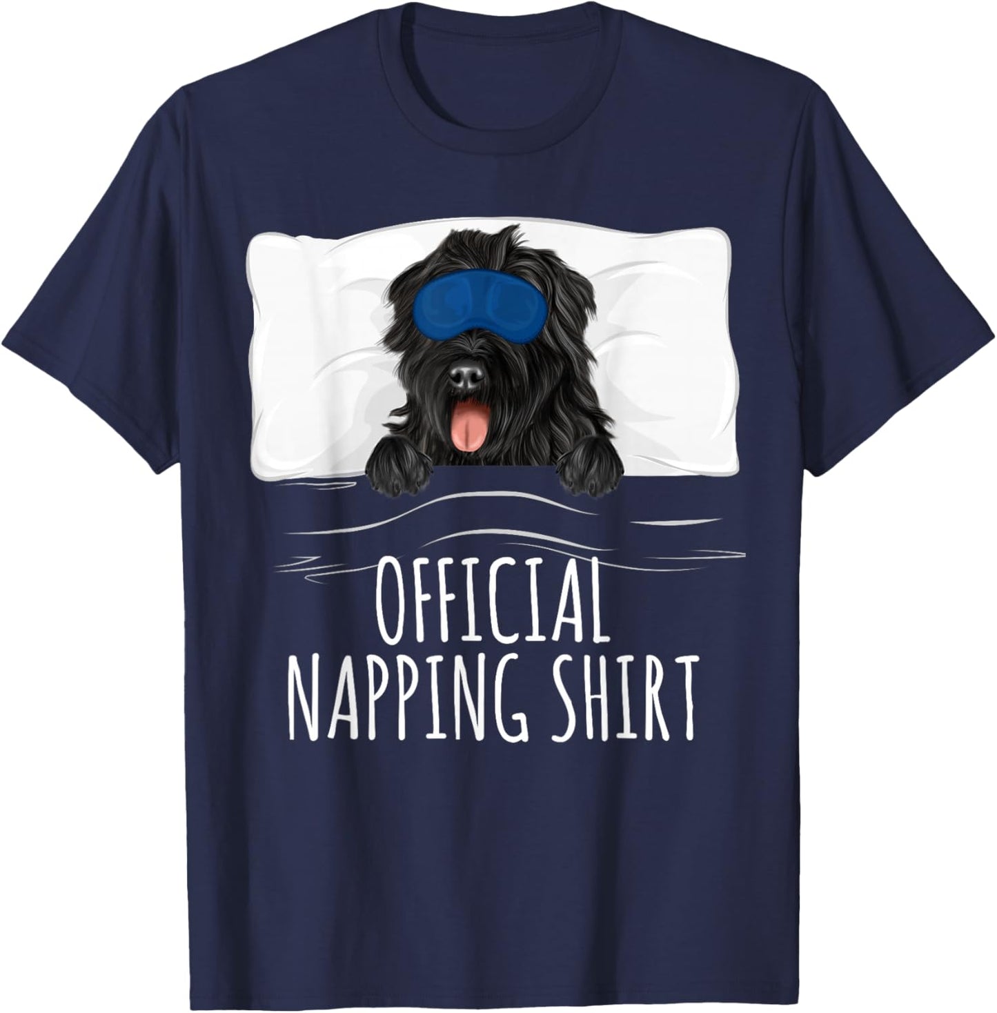 Sleeping Bouvier des Flandres Dog Official Napping T-Shirt - T-Shirt | Navy