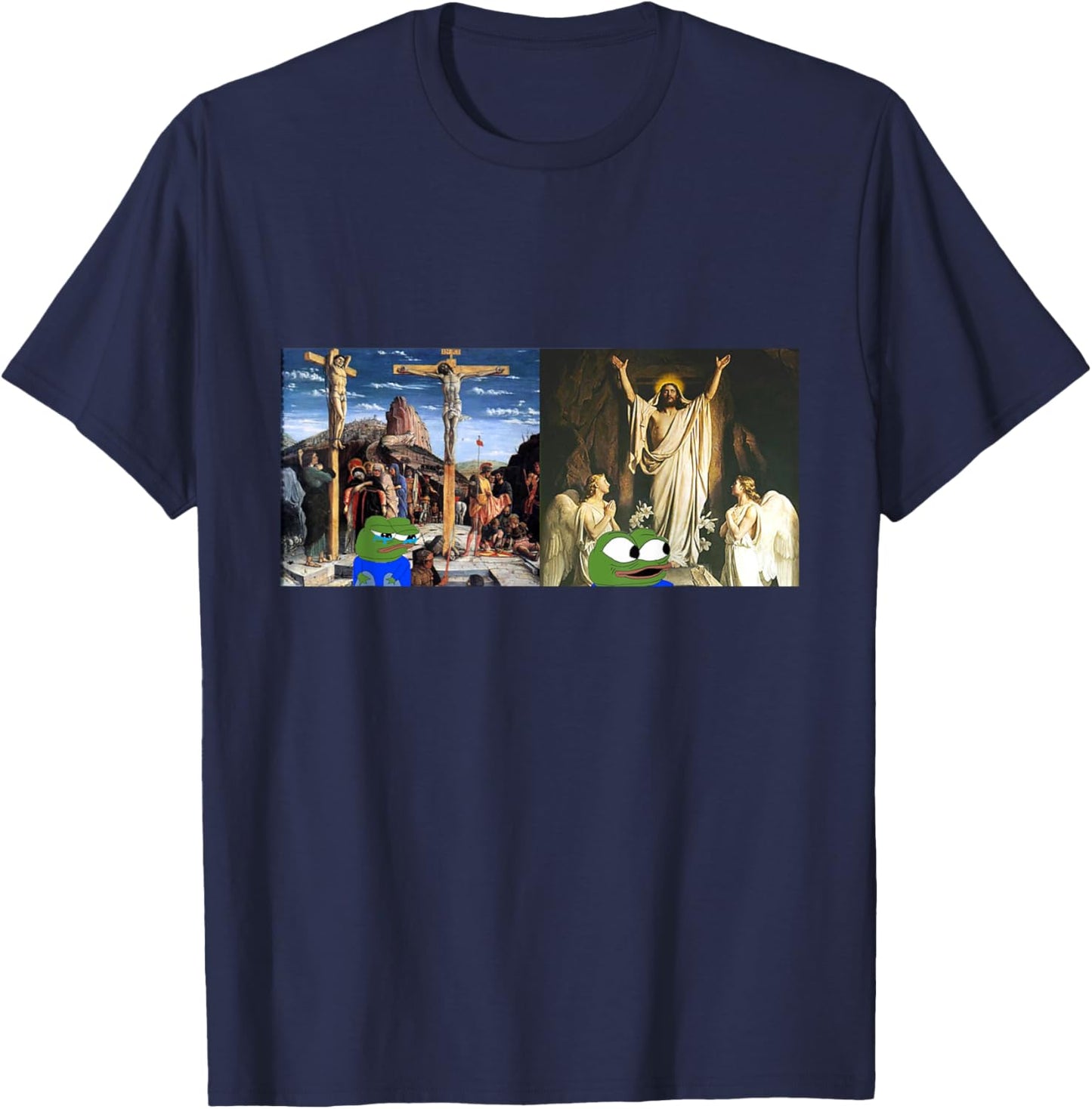 Apu Apustaja HE HAS RISEN Miracle Jesus T-Shirt - T-Shirt | Navy