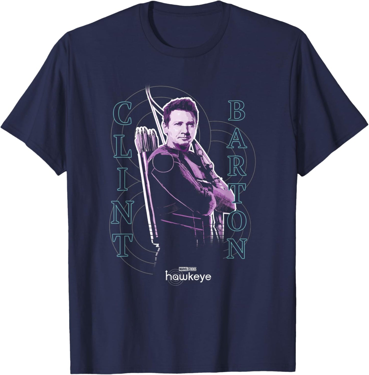 Marvel Hawkeye Disney Plus Clint Barton Color Pop Poster T-Shirt - T-Shirt | Navy