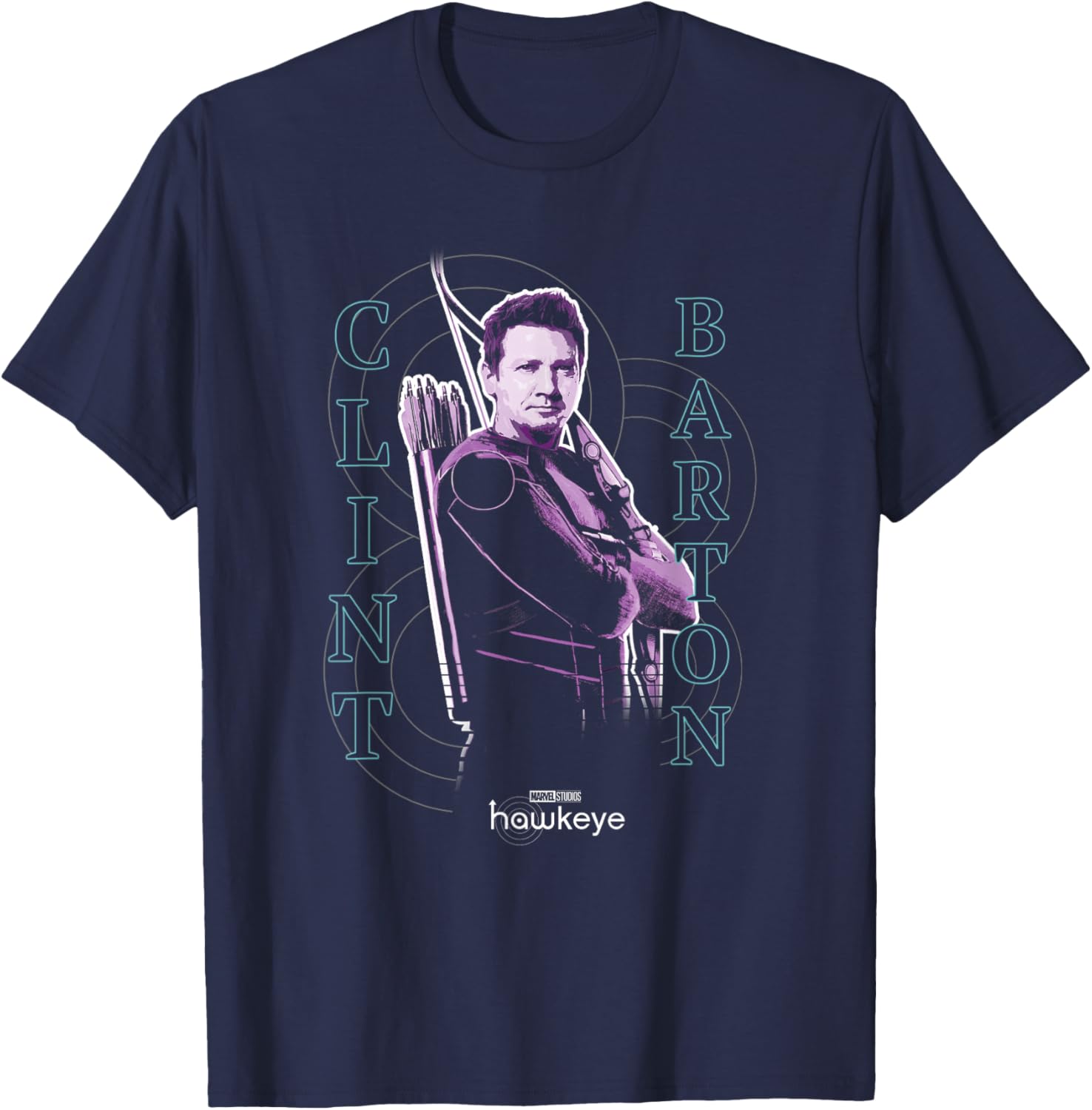 Marvel Hawkeye Disney Plus Clint Barton Color Pop Poster T-Shirt - T-Shirt | Navy