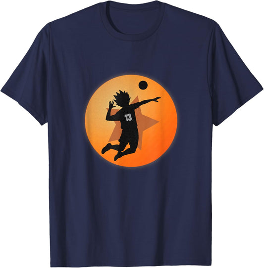 Anime Merch Japanese Number 13 Star Anime Volleyball T-Shirt - T-Shirt | Navy