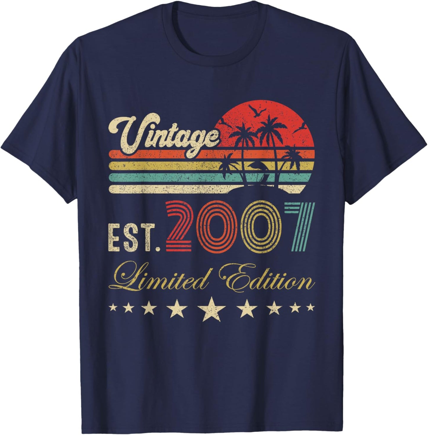 18th Years Old Vintage Limited 2007 Edition 18 Birthday T-Shirt - T-Shirt | Navy