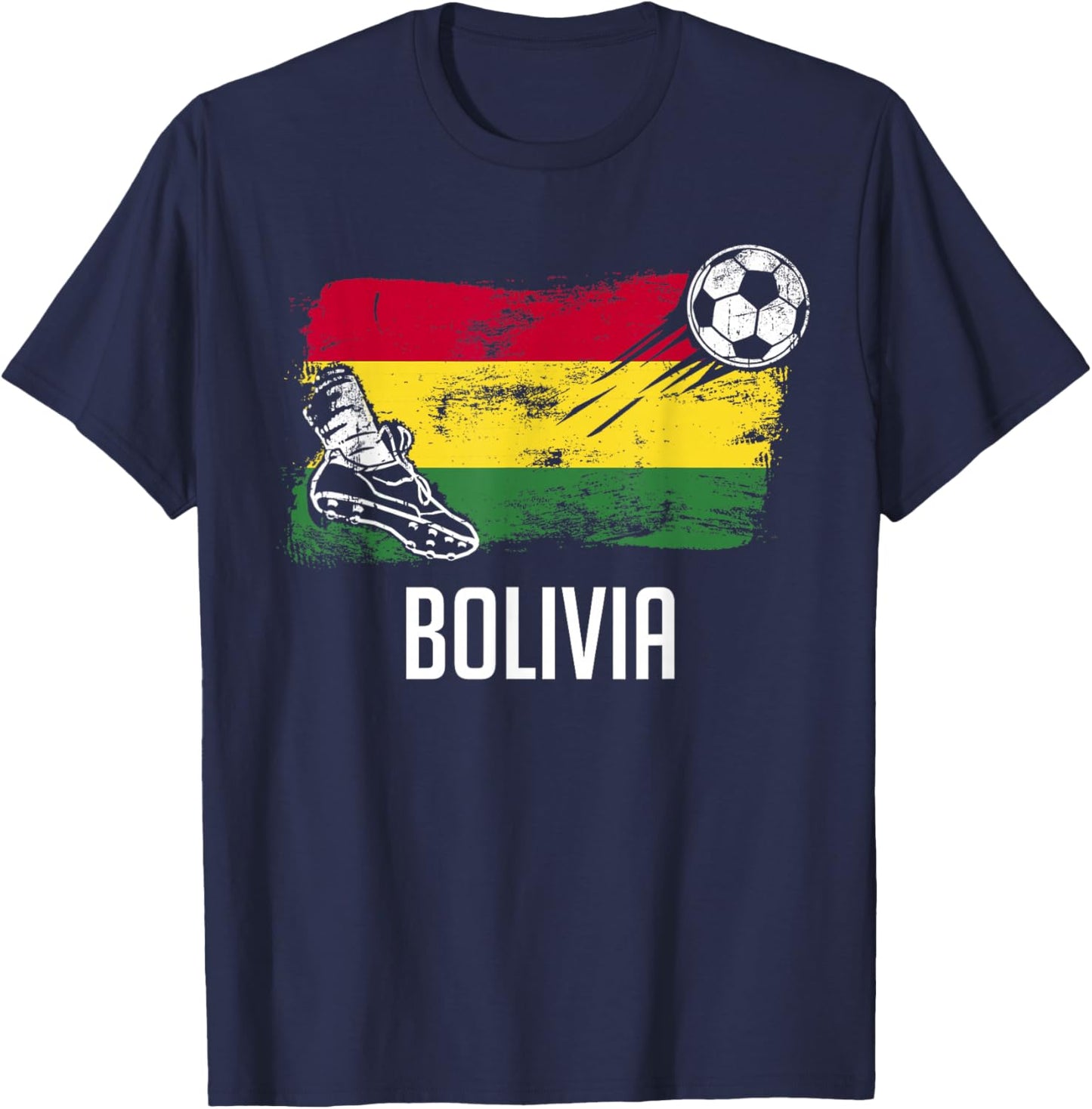 Bolivia Flag Jersey Bolivian Soccer Team Bolivian T-Shirt - T-Shirt | Navy