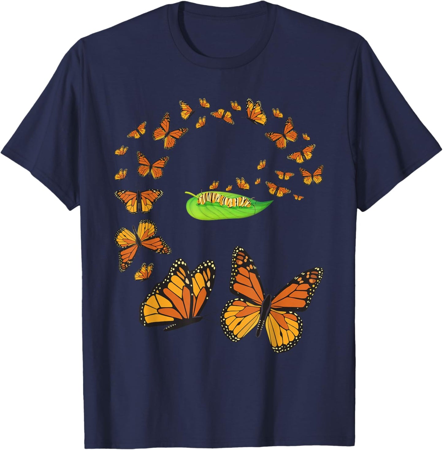 Colorful Metamorphosis - Butterfly Lover Butterflies T-Shirt - T-Shirt | Navy