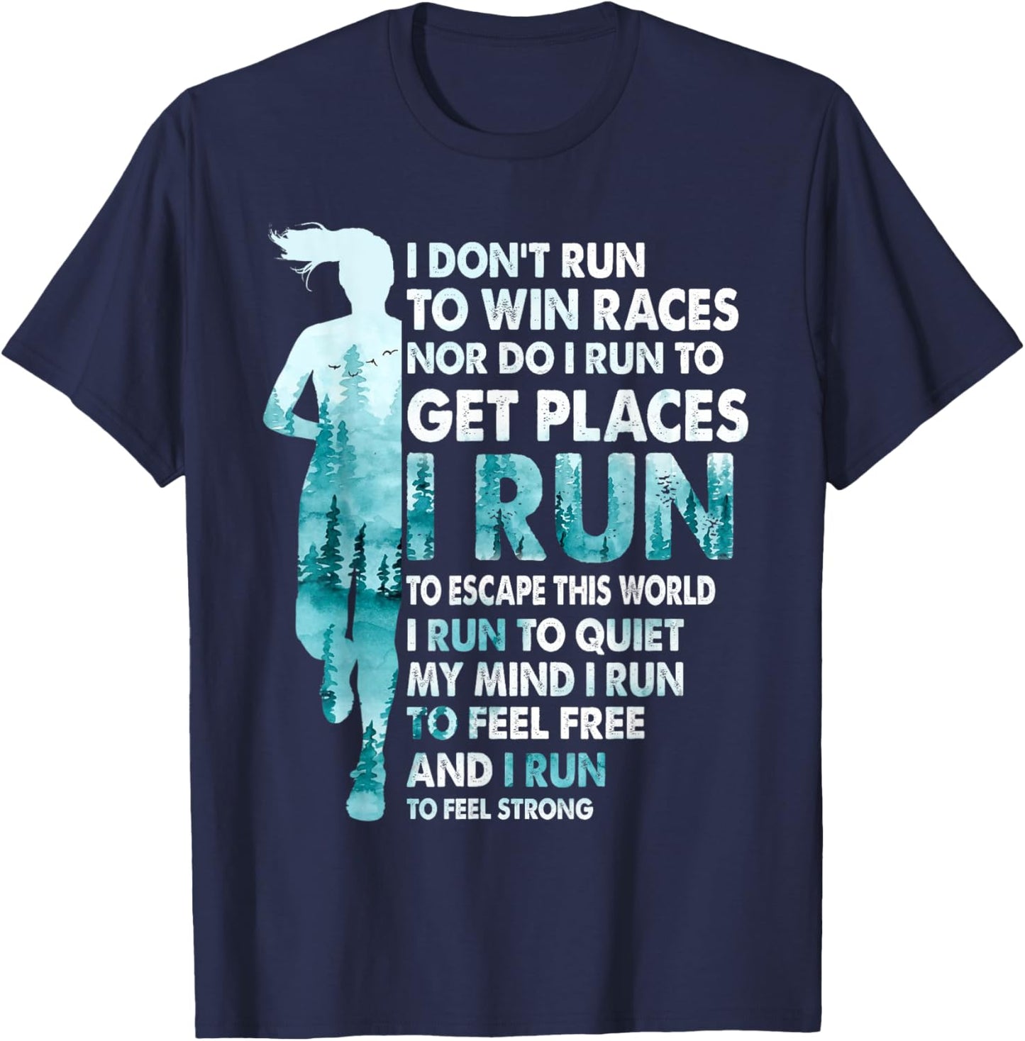 I Don't Run to Win Races I Run to Escape This World Running T-Shirt - T-Shirt | Navy