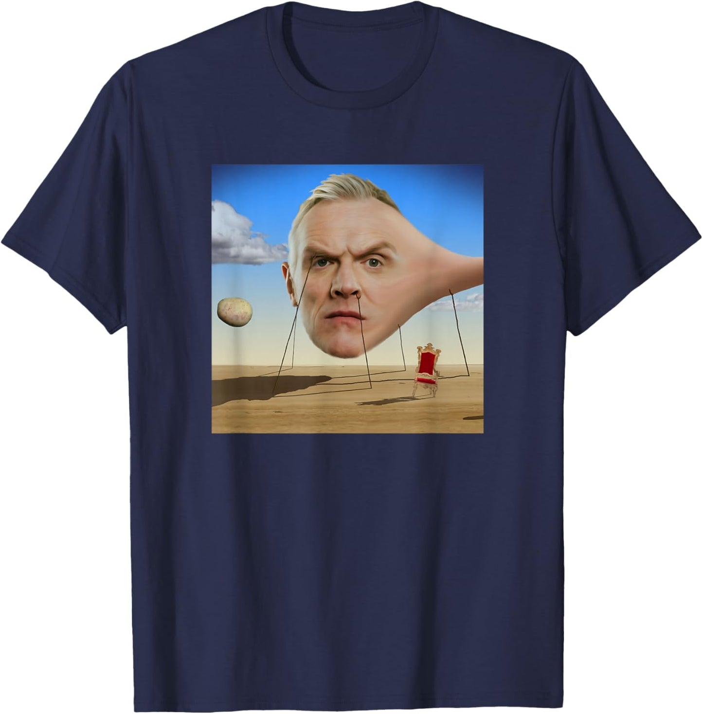 Taskmaster Dali Greg Davies , -Adults, Black, Small T-Shirt - T-Shirt | Navy