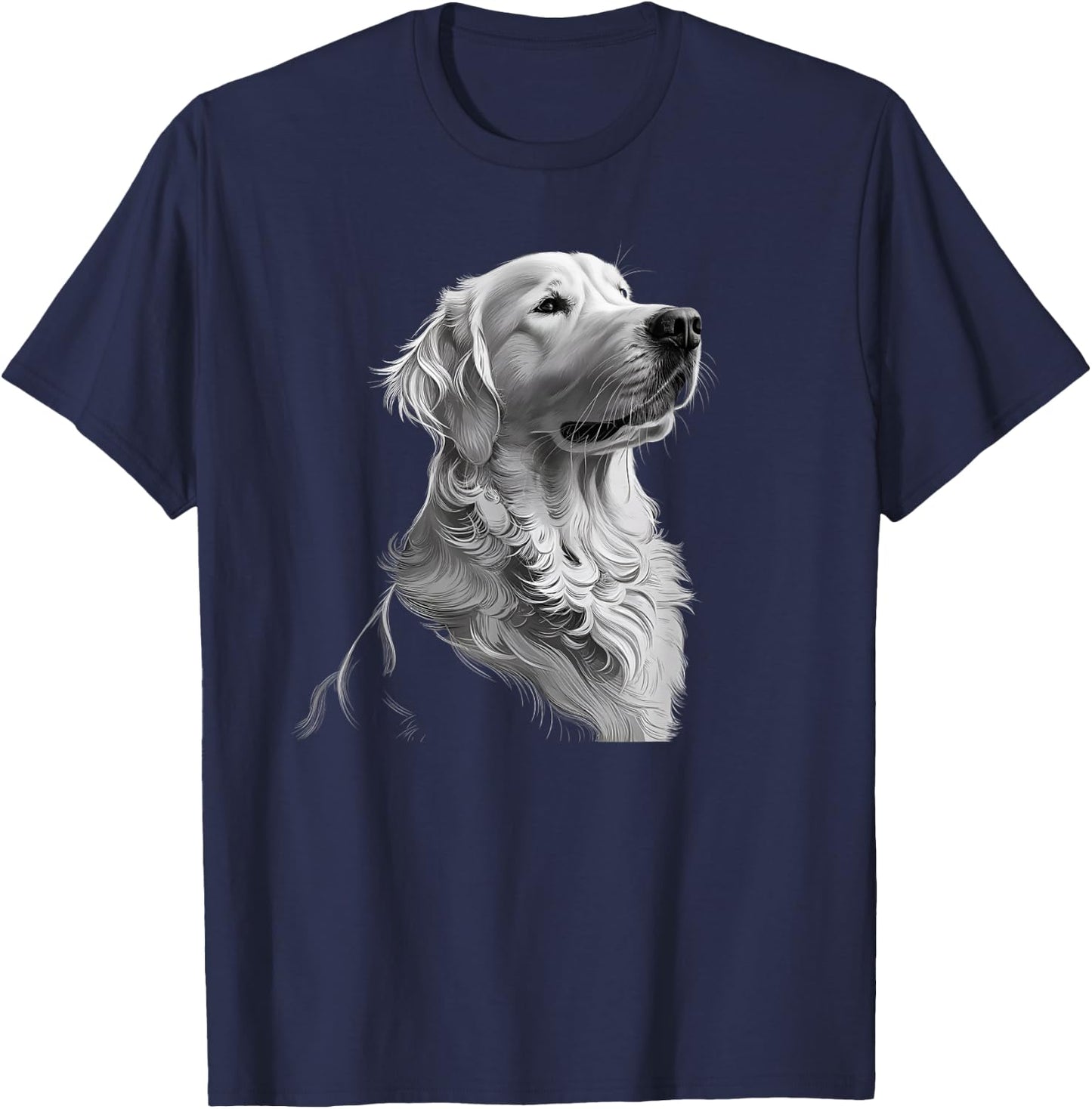 White English Cream Golden Retriever Dog Men Kids T-Shirt - T-Shirt | Navy