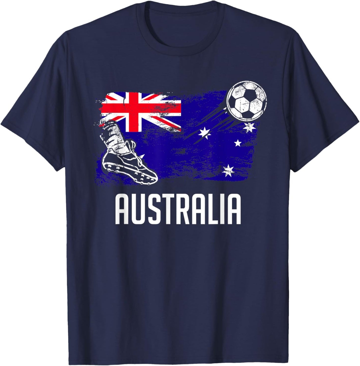 Australia Flag Jersey Australian Soccer Team Australian T-Shirt - T-Shirt | Navy