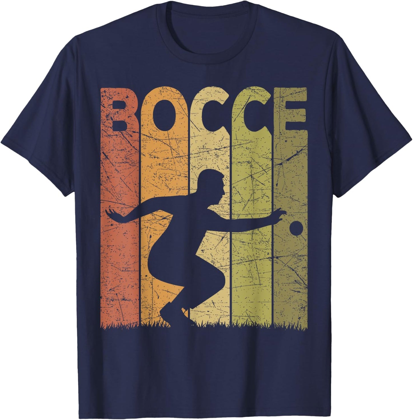 Bocce Vintage Bocce Player Retro Petanque Lover T-Shirt - T-Shirt | Navy