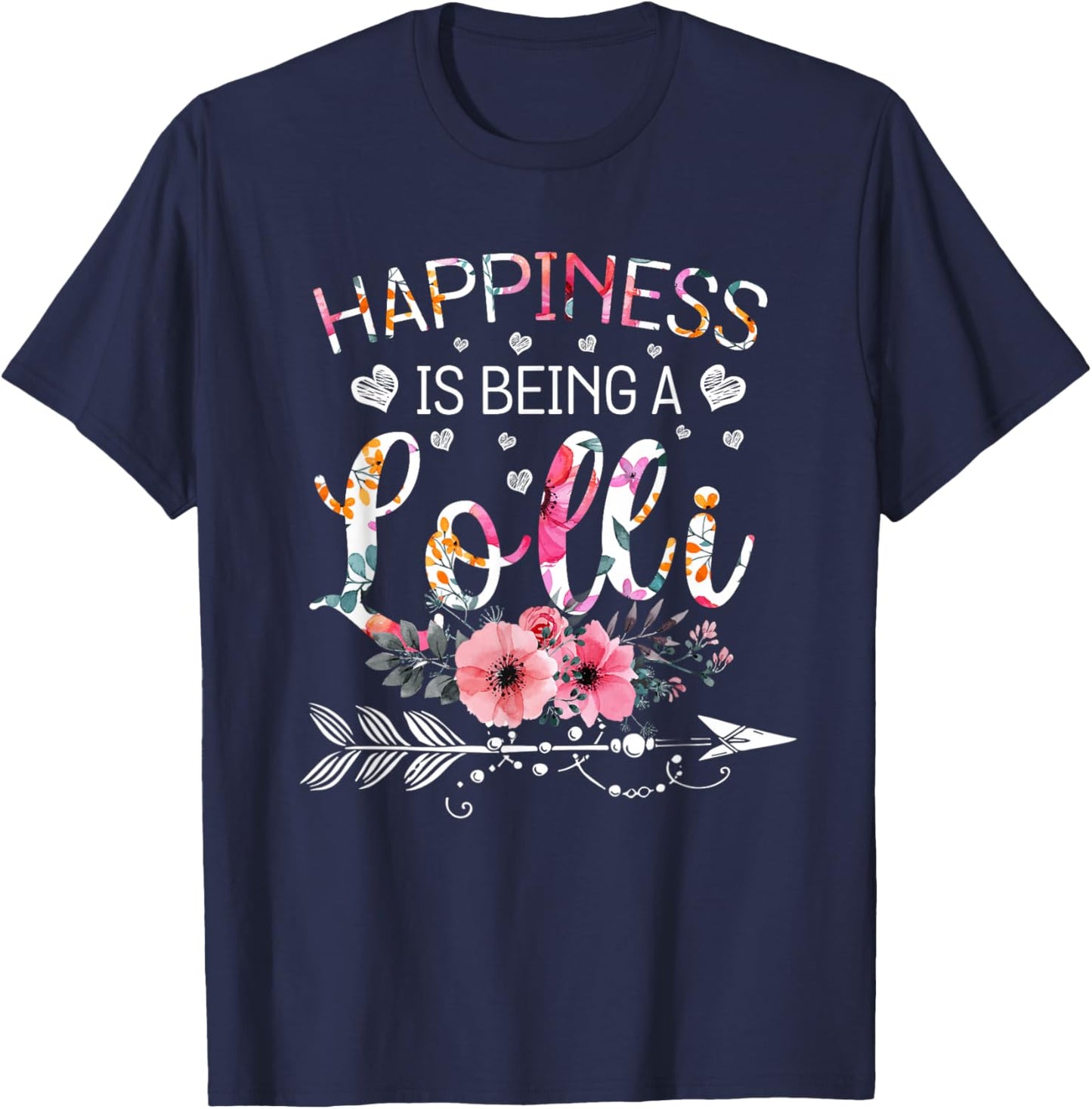 Happiness is being a Lolli Announcement Mothers Day T-Shirt - T-Shirt | Navy