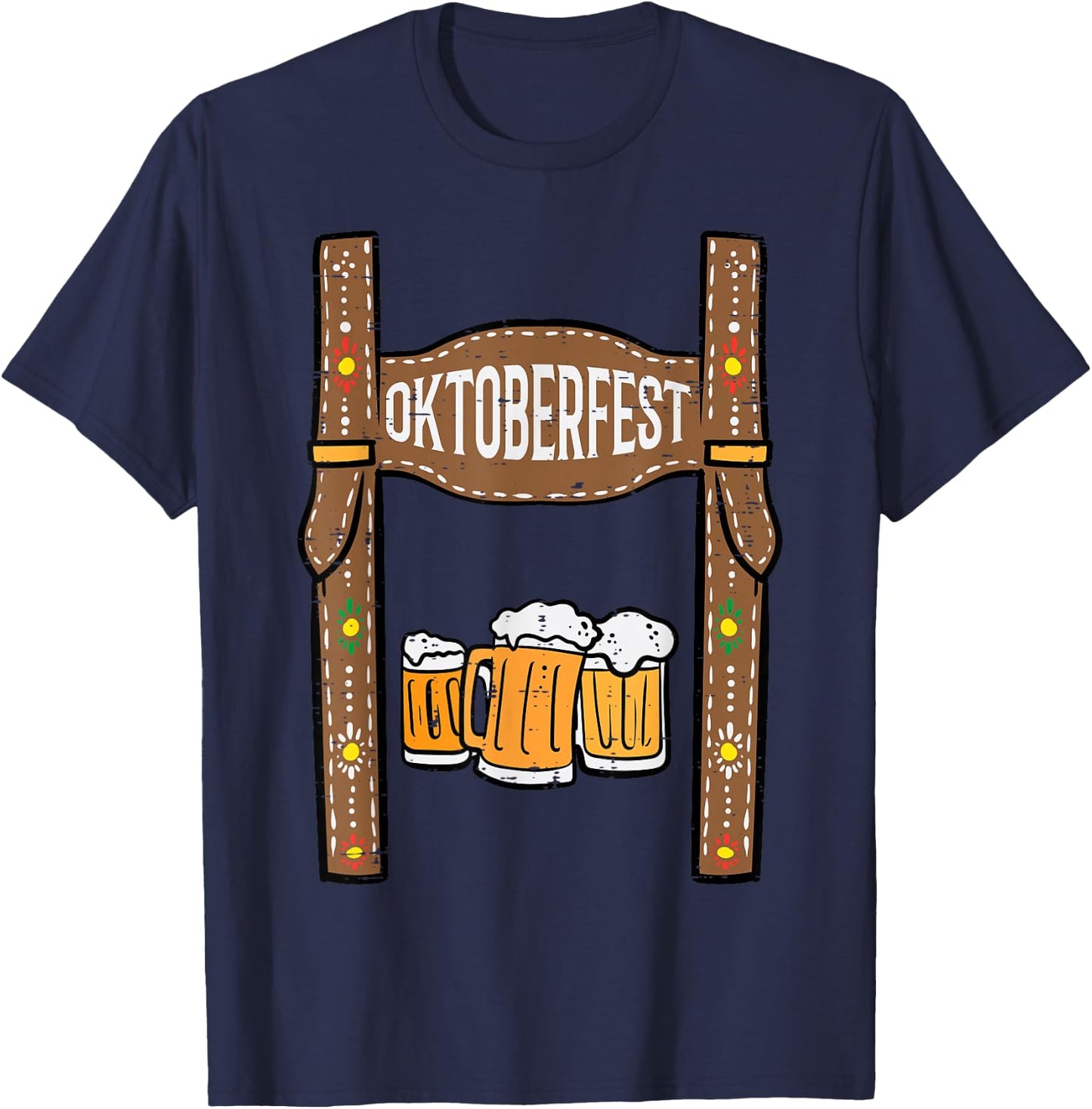 Oktoberfest Lederhosen Costume German Bavarian Festival Men T-Shirt - T-Shirt | Navy
