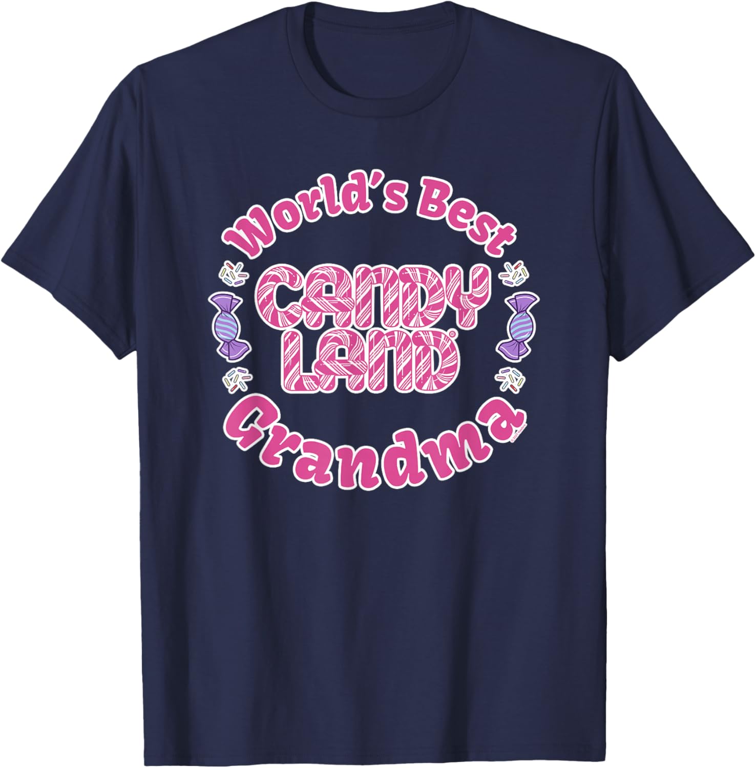 Candy Land Grandparents Day World's Best Grandma T-Shirt - T-Shirt | Navy
